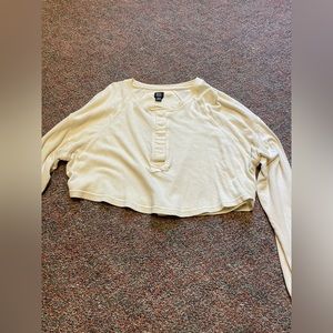Cream crop long sleeve